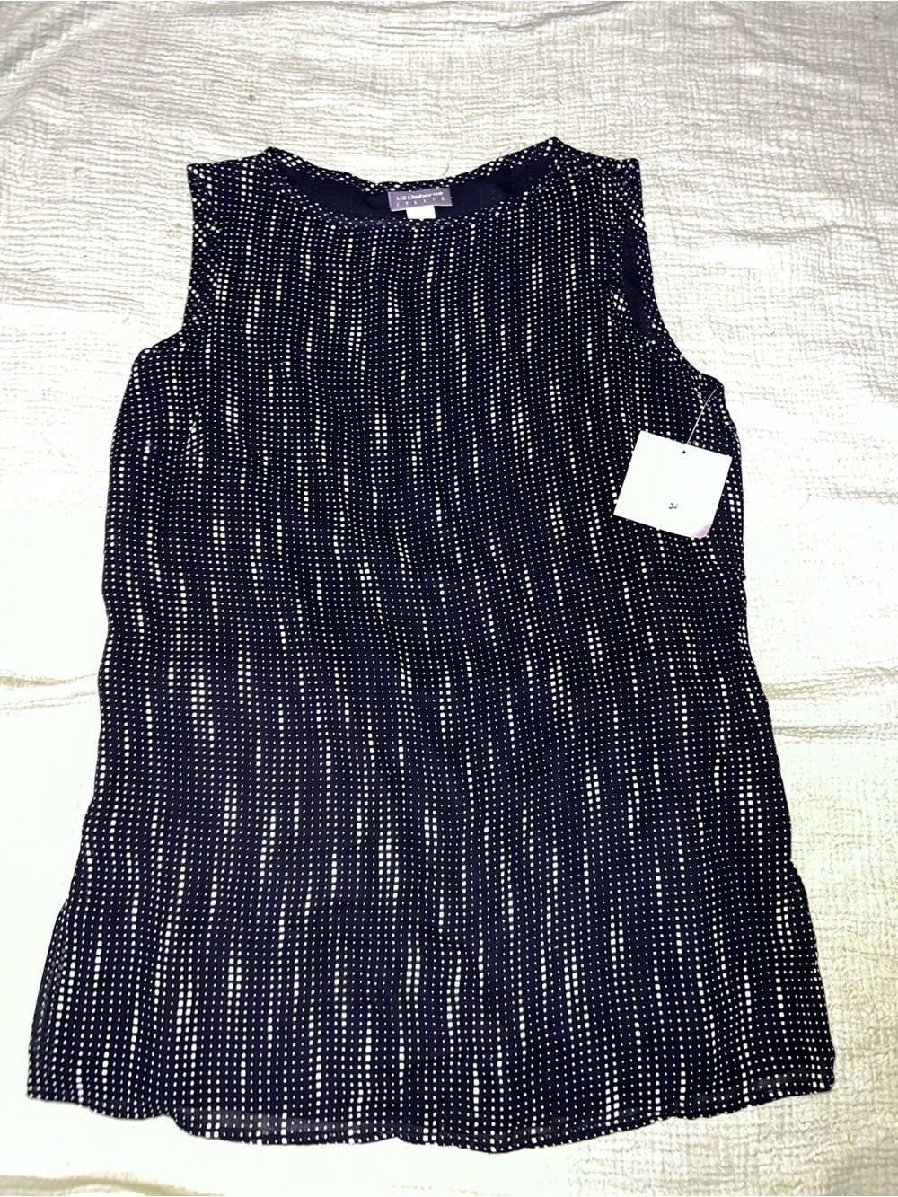 Liz Claiborne Black and White Geometric Dot Blouse